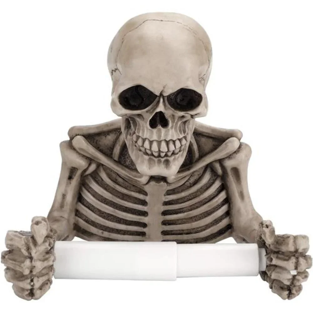 Skull Toilet Paper Holder Wall Mount Toilet Tissue Roll Paper Storage Holder